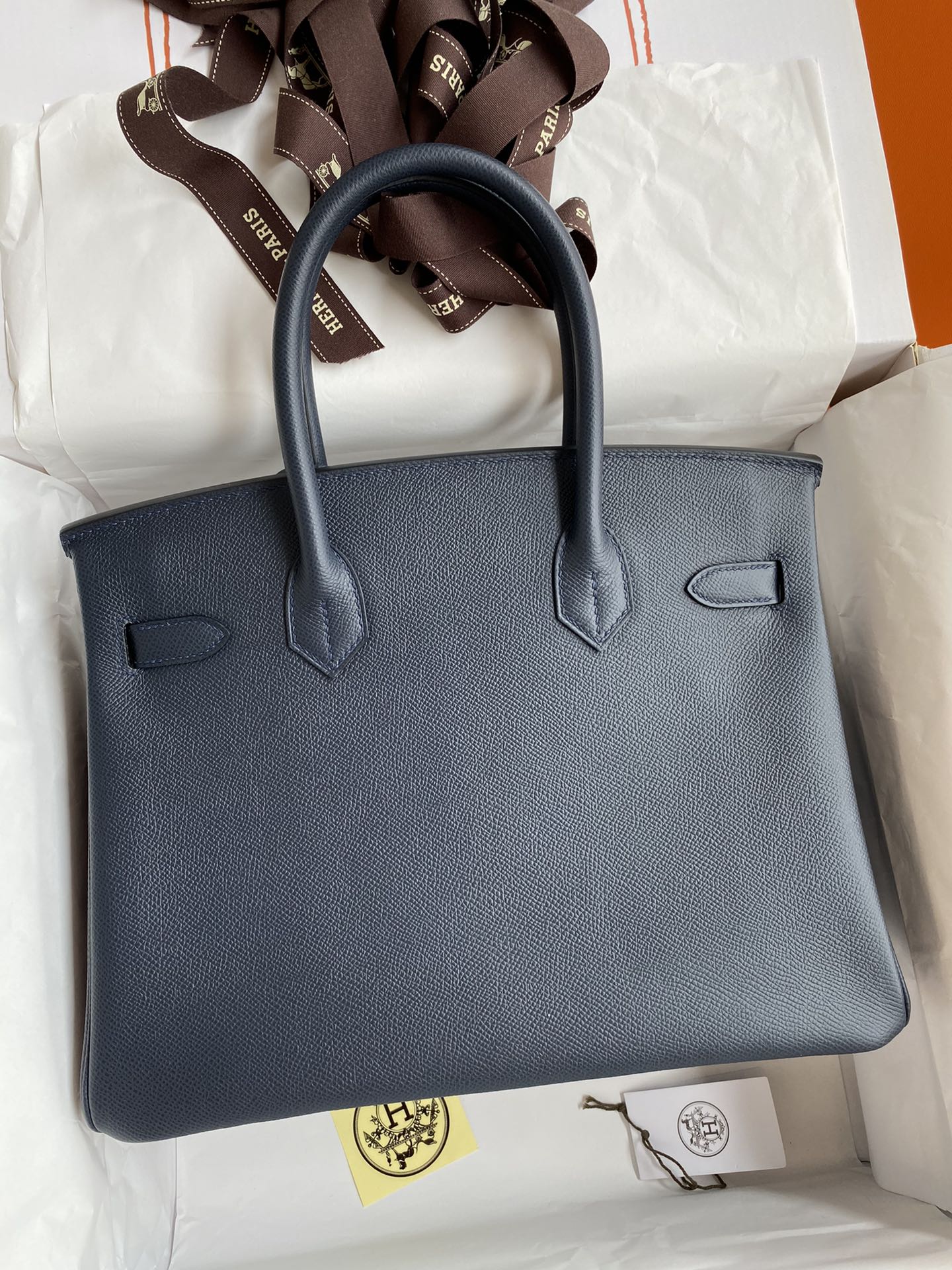 Hermes Birkin 35CM Epsom Leather Handbag Dark Blue